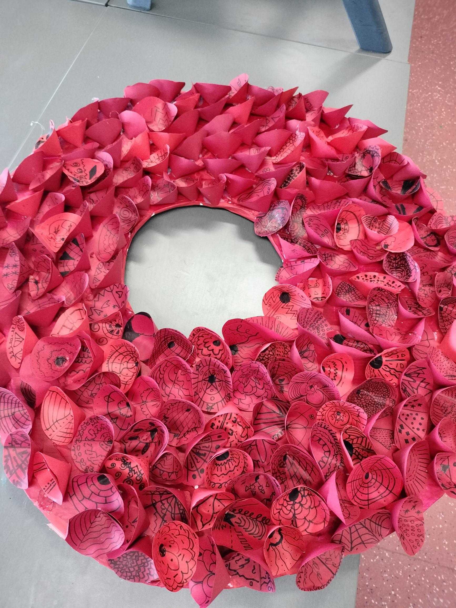 half assembled wreath