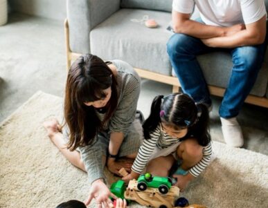 Family playing